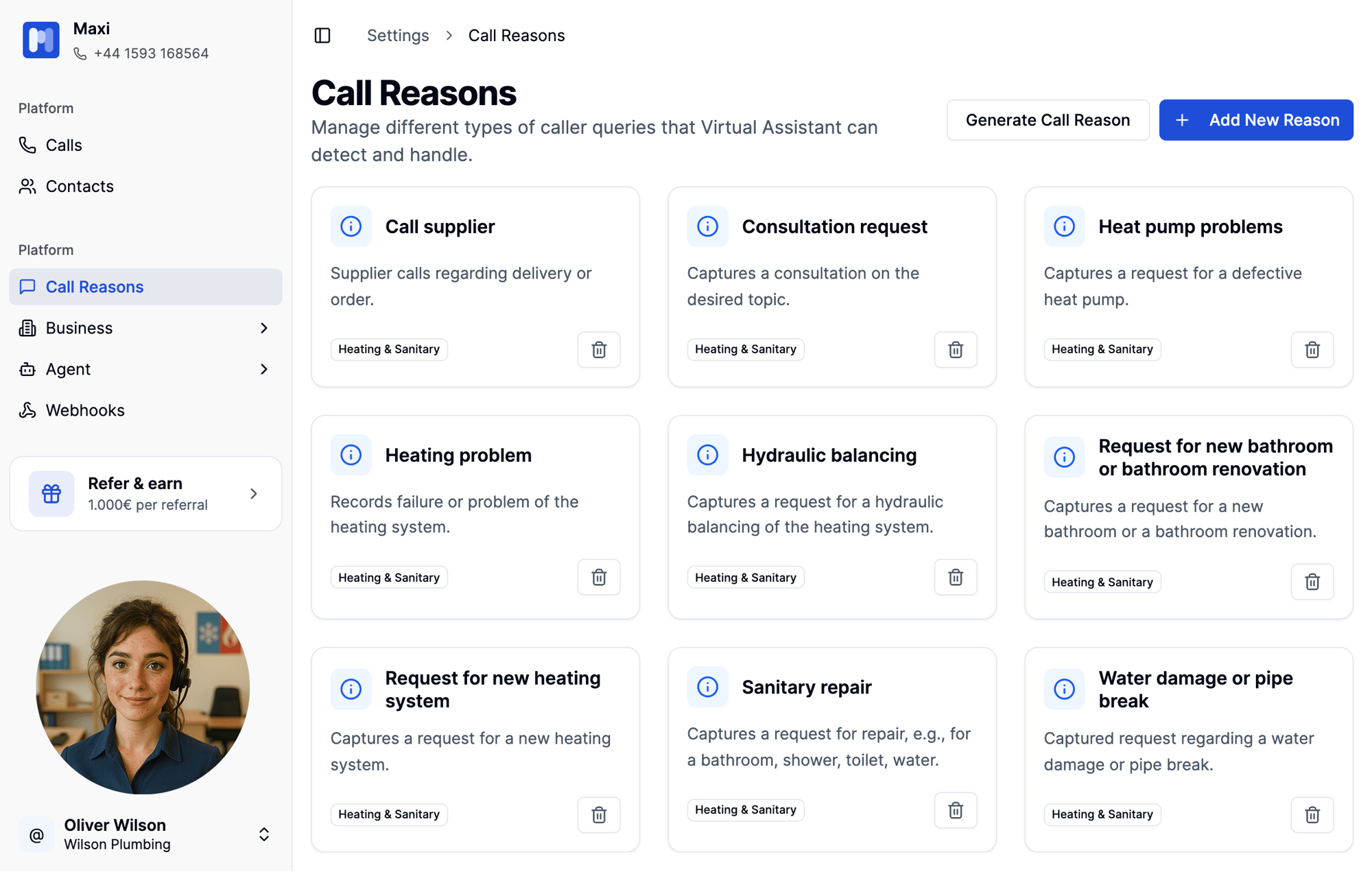 Call Reasons Settings England pic maxi
